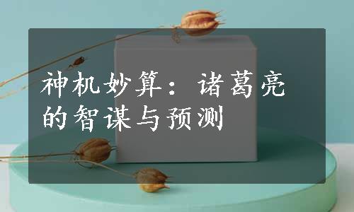 神机妙算：诸葛亮的智谋与预测