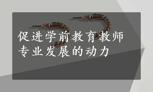 促进学前教育教师专业发展的动力