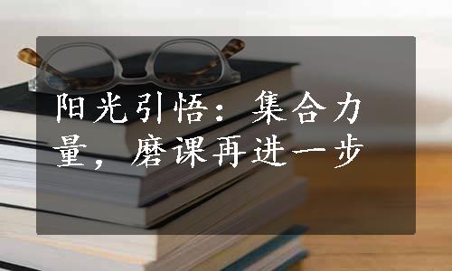 阳光引悟：集合力量，磨课再进一步