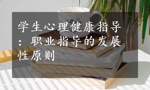 学生心理健康指导：职业指导的发展性原则