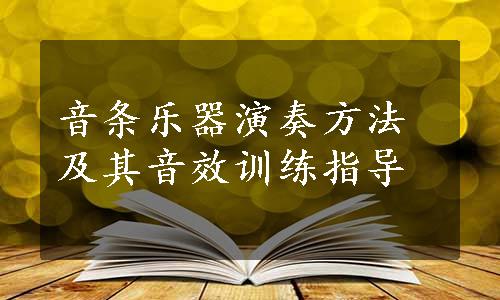 音条乐器演奏方法及其音效训练指导