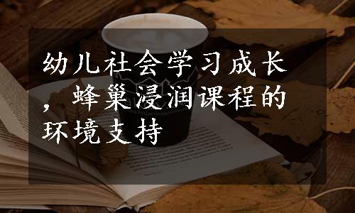 幼儿社会学习成长，蜂巢浸润课程的环境支持