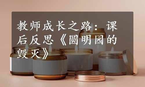 教师成长之路：课后反思《圆明园的毁灭》