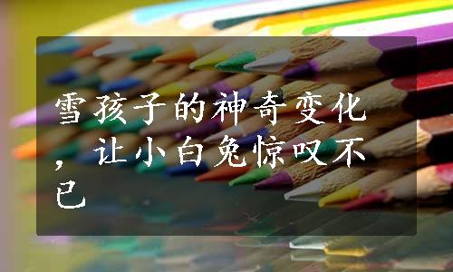 雪孩子的神奇变化，让小白兔惊叹不已