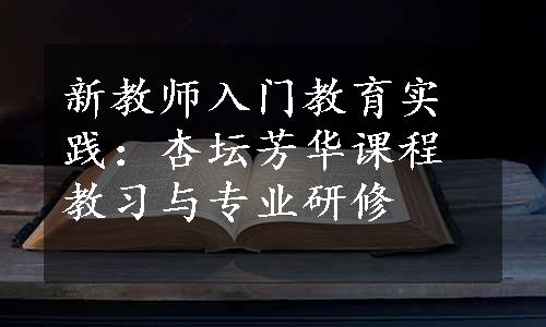 新教师入门教育实践：杏坛芳华课程教习与专业研修