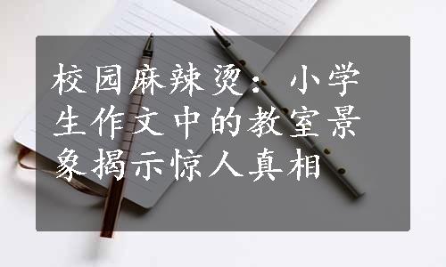 校园麻辣烫：小学生作文中的教室景象揭示惊人真相