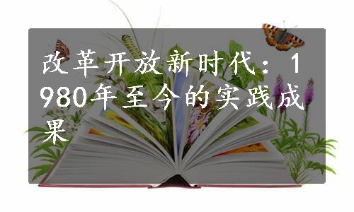 改革开放新时代：1980年至今的实践成果