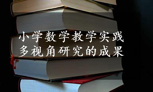 小学数学教学实践多视角研究的成果