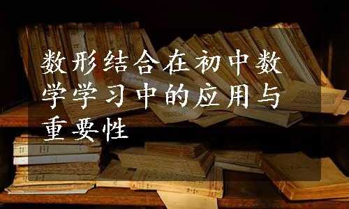 数形结合在初中数学学习中的应用与重要性