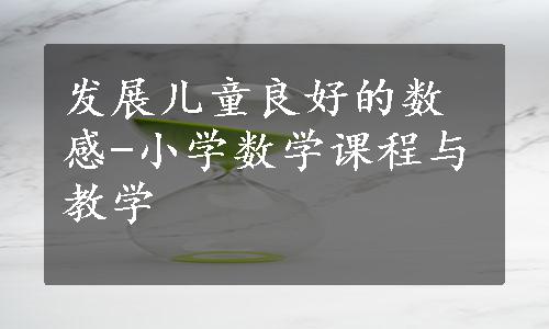 发展儿童良好的数感-小学数学课程与教学