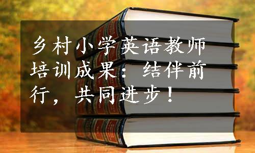 乡村小学英语教师培训成果：结伴前行，共同进步！