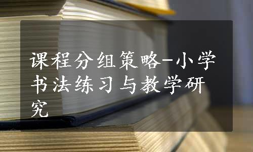 课程分组策略-小学书法练习与教学研究