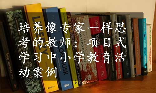 培养像专家一样思考的教师：项目式学习中小学教育活动案例