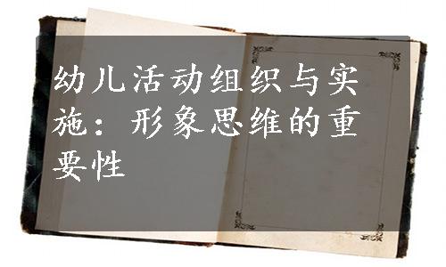 幼儿活动组织与实施：形象思维的重要性