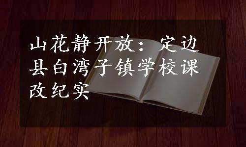 山花静开放：定边县白湾子镇学校课改纪实