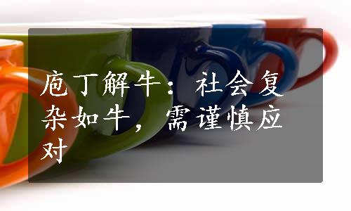 庖丁解牛：社会复杂如牛，需谨慎应对