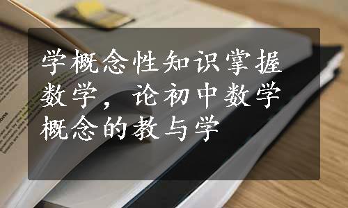 学概念性知识掌握数学，论初中数学概念的教与学