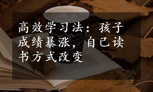 高效学习法：孩子成绩暴涨，自己读书方式改变