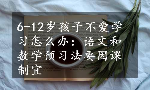 6-12岁孩子不爱学习怎么办：语文和数学预习法要因课制宜