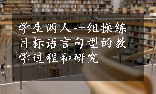 学生两人一组操练目标语言句型的教学过程和研究