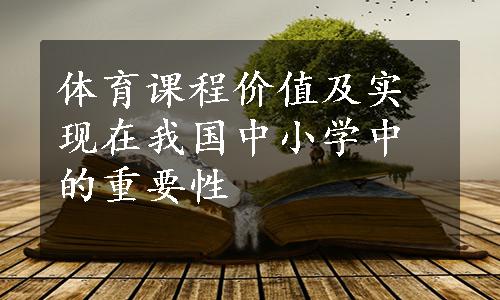 体育课程价值及实现在我国中小学中的重要性