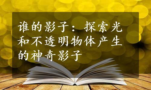 谁的影子：探索光和不透明物体产生的神奇影子