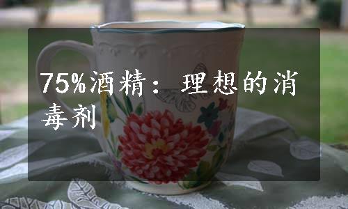 75%酒精：理想的消毒剂