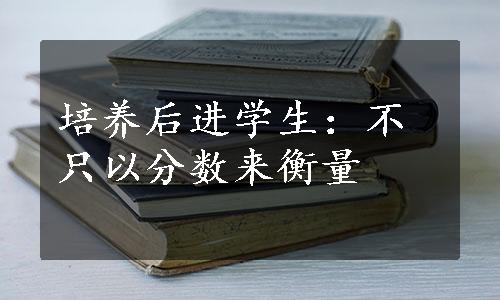 培养后进学生：不只以分数来衡量