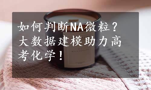 如何判断NA微粒？大数据建模助力高考化学！