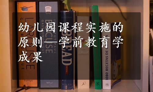 幼儿园课程实施的原则—学前教育学成果