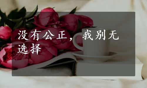 没有公正，我别无选择