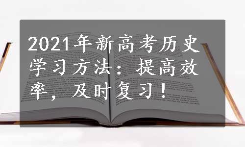 2021年新高考历史学习方法：提高效率，及时复习！