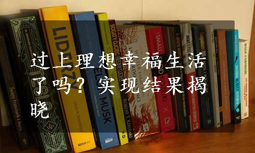 过上理想幸福生活了吗？实现结果揭晓