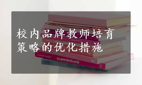 校内品牌教师培育策略的优化措施