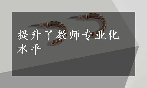 提升了教师专业化水平