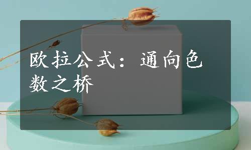 欧拉公式：通向色数之桥