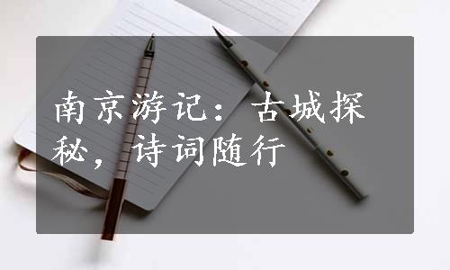 南京游记：古城探秘，诗词随行