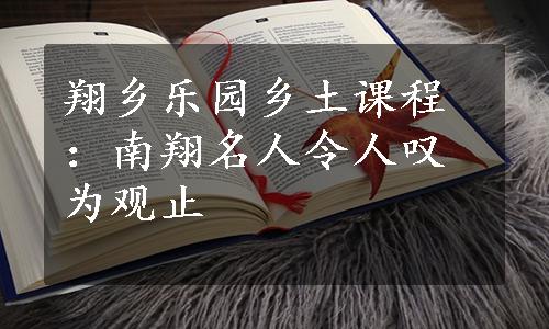 翔乡乐园乡土课程：南翔名人令人叹为观止