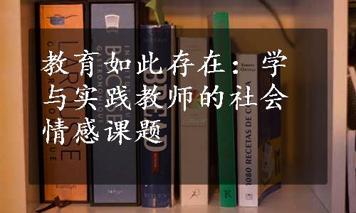 教育如此存在：学与实践教师的社会情感课题