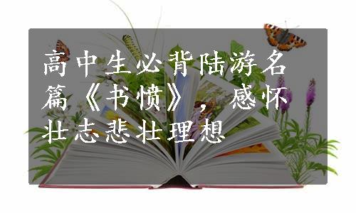 高中生必背陆游名篇《书愤》，感怀壮志悲壮理想