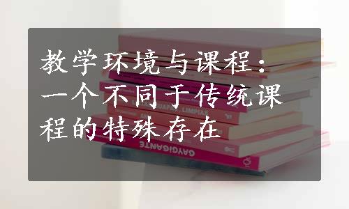 教学环境与课程：一个不同于传统课程的特殊存在