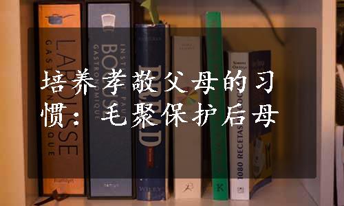 培养孝敬父母的习惯：毛聚保护后母