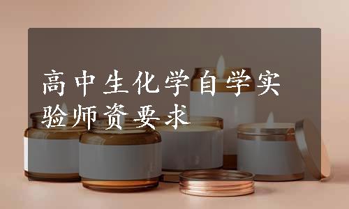 高中生化学自学实验师资要求