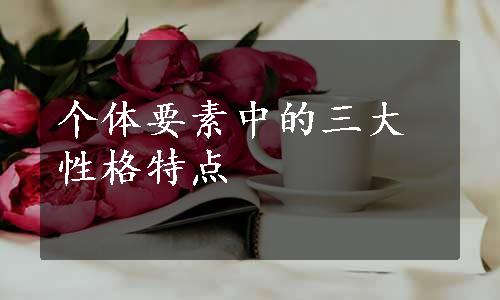 个体要素中的三大性格特点