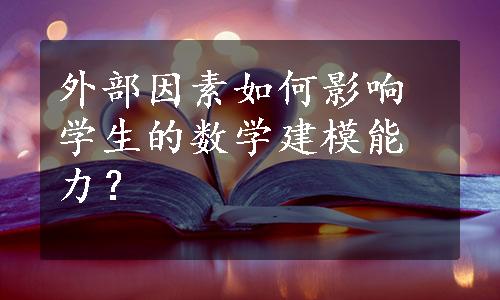 外部因素如何影响学生的数学建模能力？