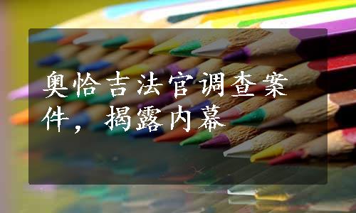 奥恰吉法官调查案件，揭露内幕