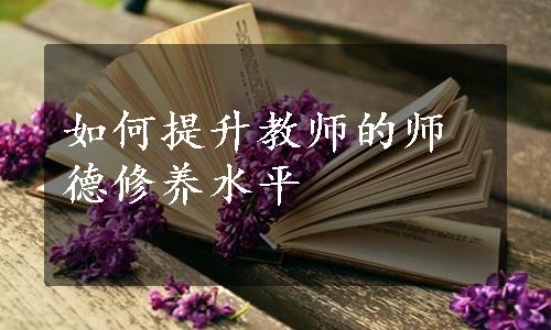 如何提升教师的师德修养水平