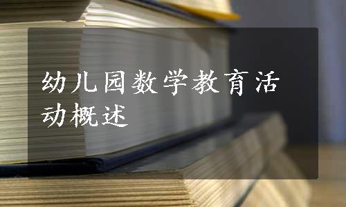 幼儿园数学教育活动概述