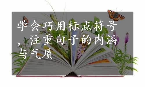 学会巧用标点符号，注重句子的内涵与气质