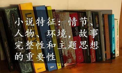 小说特征：情节、人物、环境，故事完整性和主题思想的重要性